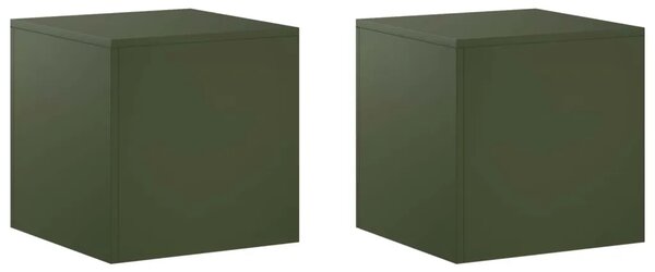 Stalak za biljke 2 pcs Maslinastozelena 40 x 40 x 40 cm Čelik - Maslinastozelena 2x (40 x 40 x 40 cm)