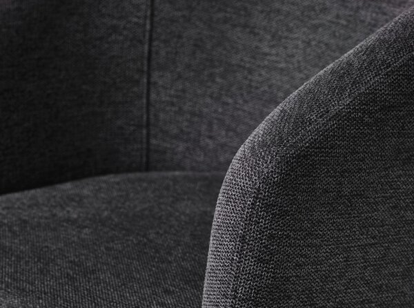 Tamno siva podstavljena blagovaonska stolica s naslonima za ruke Easton – Unique Furniture