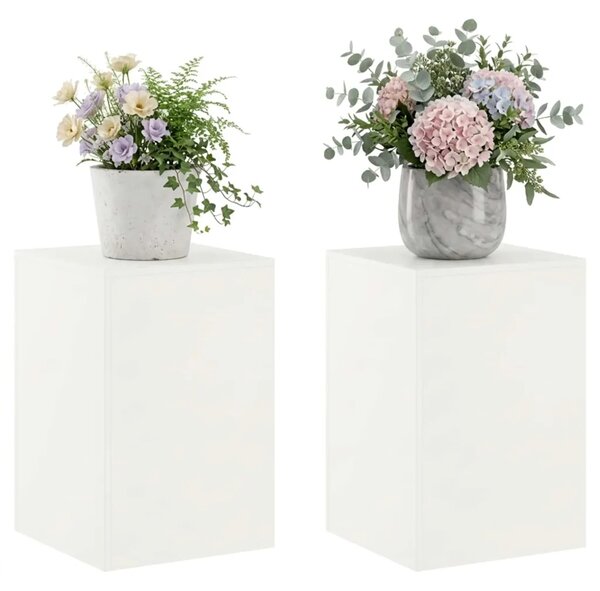 Stalak za biljke 2 pcs Bijela 40 x 40 x 60 cm Čelik - Bijela 2x (40 x 40 x 60 cm)