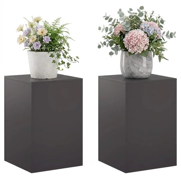 Stalak za biljke 2 pcs Crna 40 x 40 x 60 cm Čelik - Crna 2x (40 x 40 x 60 cm)