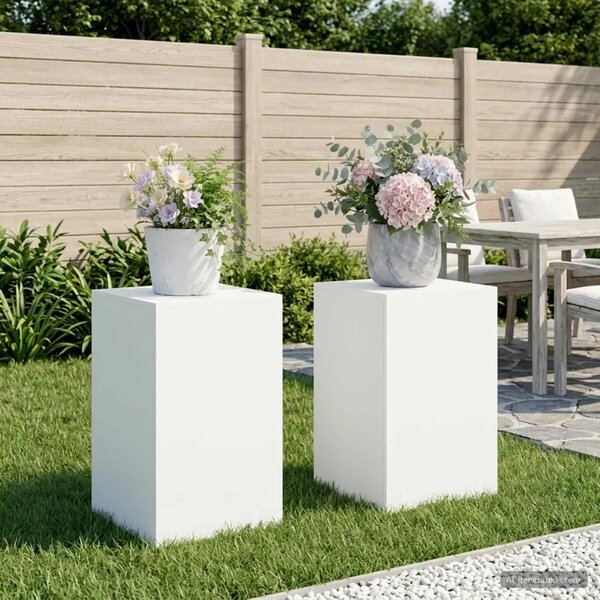 Stalak za biljke 2 pcs Bijela 40 x 40 x 60 cm Čelik - Bijela 2x (40 x 40 x 60 cm)