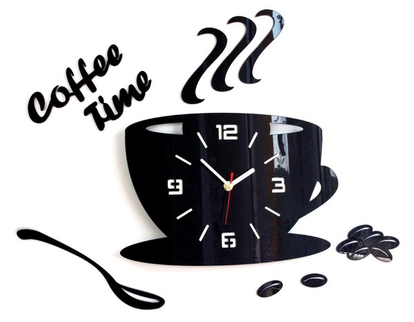 Zidni sat COFFE TIME 3D BLACK NH045-black (zidni satovi)