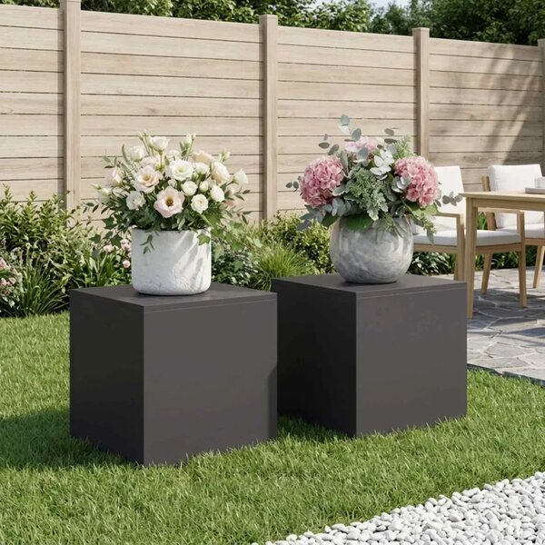Stalak za biljke 2 pcs Crna 40 x 40 x 40 cm Čelik - Crna 2x (40 x 40 x 40 cm)
