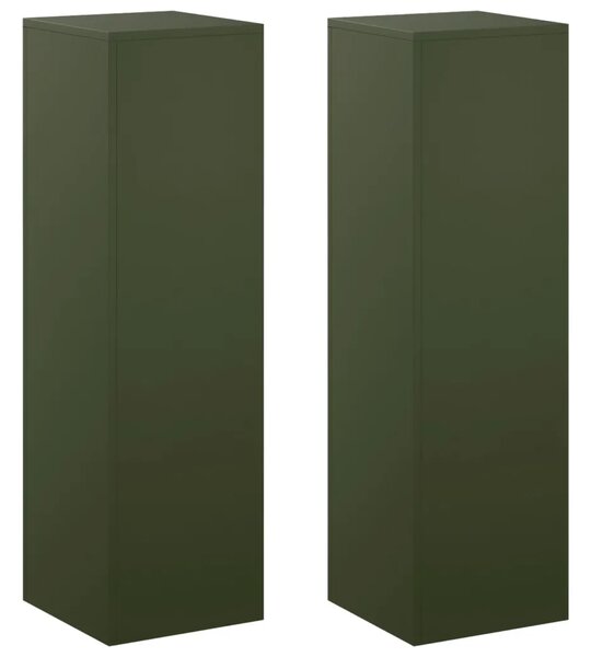 Stalak za biljke 2 pcs Maslinastozelena 30 x 30 x 100 cm Čelik - Maslinastozelena 2x (30 x 30 x 100 cm)