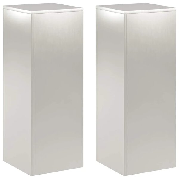 Stalak za biljke 2 pcs Srebrna 30 x 30 x 80 cm Čelik - Nehrđajući čelik 2x (30 x 30 x 80 cm)