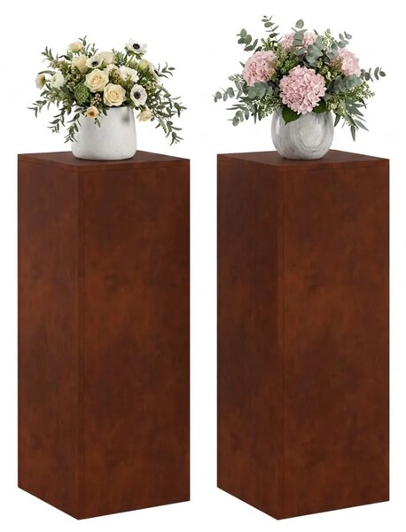 Stalak za biljke 2 pcs Rđa 30 x 30 x 80 cm Otporni čelik - Otporni čelik 2x (30 x 30 x 80 cm)