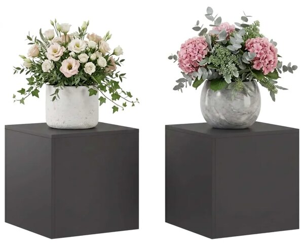 Stalak za biljke 2 pcs Crna 40 x 40 x 40 cm Čelik - Crna 2x (40 x 40 x 40 cm)