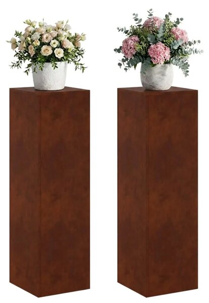 Stalak za biljke 2 pcs Rđa 30 x 30 x 100 cm Otporni čelik - Otporni čelik 2x (30 x 30 x 100 cm)
