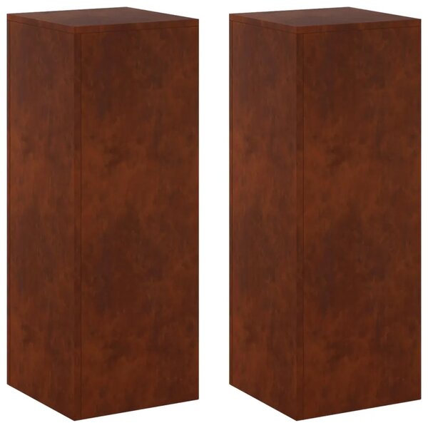 Stalak za biljke 2 pcs Rđa 30 x 30 x 80 cm Otporni čelik - Otporni čelik 2x (30 x 30 x 80 cm)