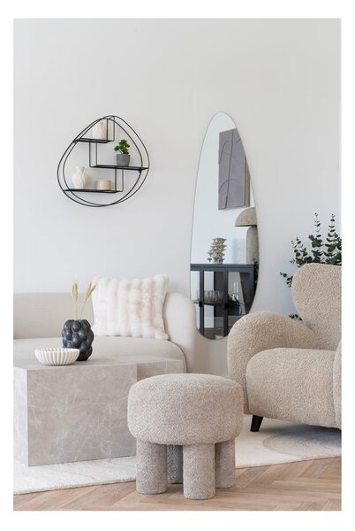 Svijetlo sivi tabure od bouclé tkanine Perth – House Nordic