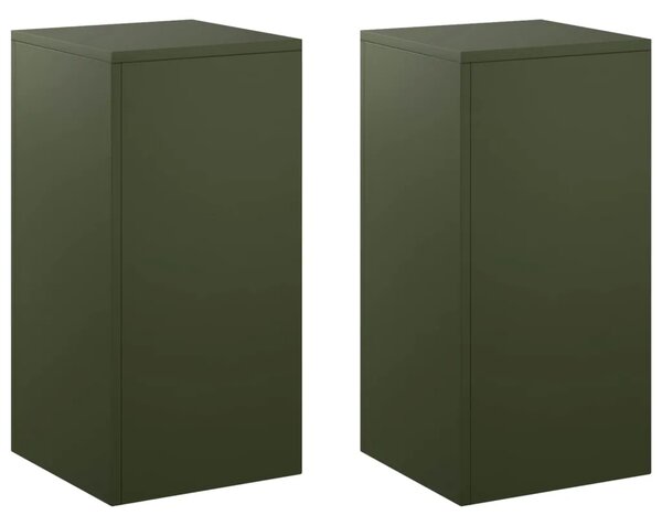 Stalak za biljke 2 pcs Maslinastozelena 30 x 30 x 60 cm Čelik - Maslinastozelena 2x (30 x 30 x 60 cm)