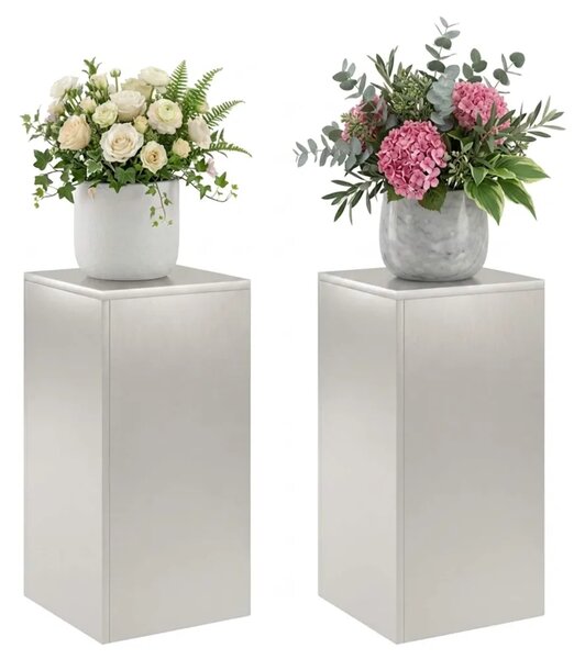 Stalak za biljke 2 pcs Srebrna 30 x 30 x 60 cm Čelik - Nehrđajući čelik 2x (30 x 30 x 60 cm)