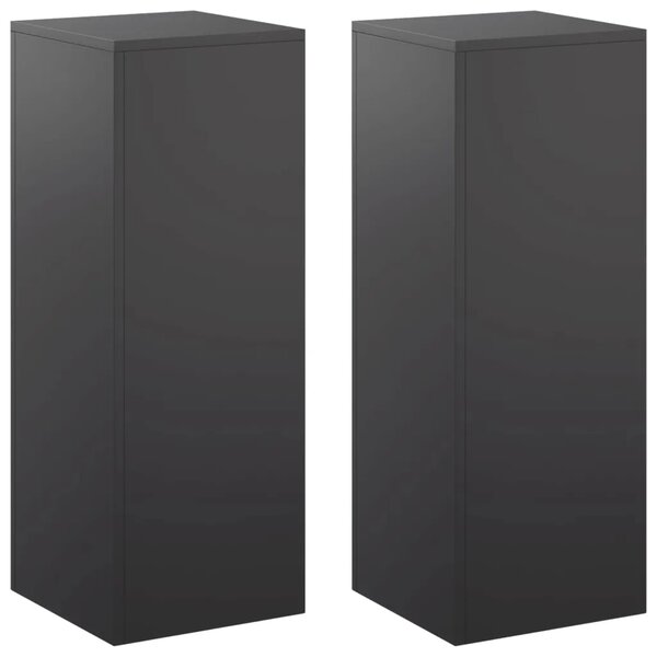 Stalak za biljke 2 pcs Crna 30 x 30 x 80 cm Čelik - Crna 2x (30 x 30 x 80 cm)