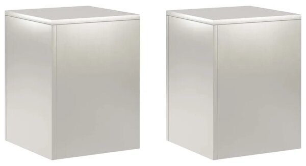 Stalak za biljke 2 pcs Srebrna 30 x 30 x 40 cm Čelik - Nehrđajući čelik 2x (30 x 30 x 40 cm)