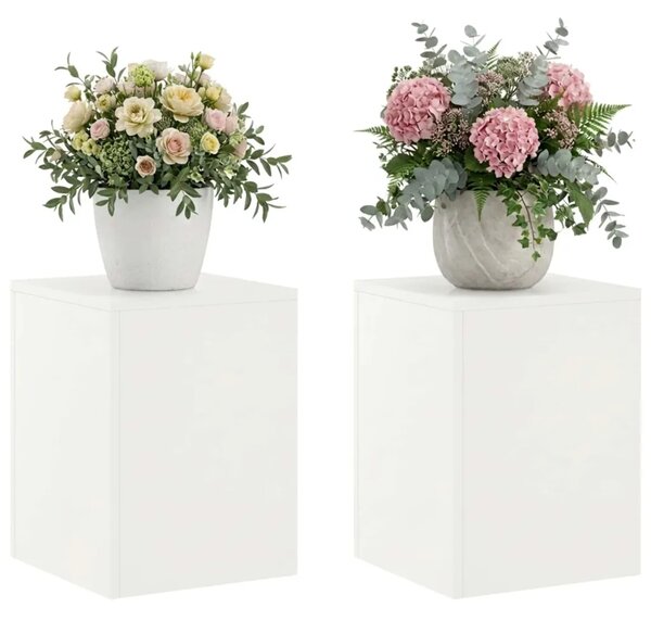 Stalak za biljke 2 pcs Bijela 30 x 30 x 40 cm Čelik - Bijela 2x (30 x 30 x 40 cm)