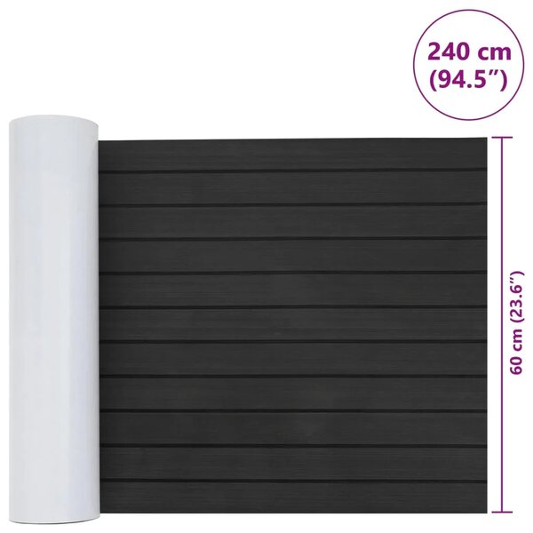 Prostirka za čamce Prugasti Tamno siva i crna 240 x 60 cm EVA - 240 x 60 cm Tamnosiva i crna