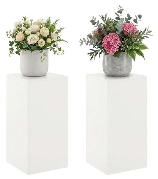 Stalak za biljke 2 pcs Bijela 30 x 30 x 60 cm Čelik - Bijela 2x (30 x 30 x 60 cm)