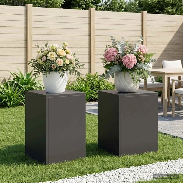 Stalak za biljke 2 pcs Crna 30 x 30 x 40 cm Čelik - Crna 2x (30 x 30 x 40 cm)