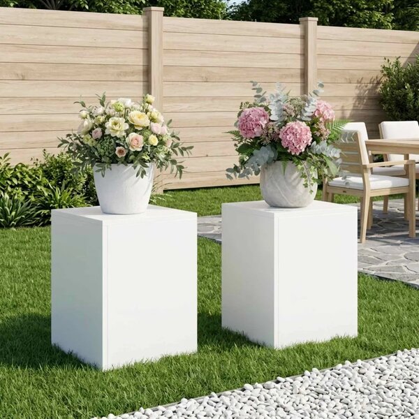 Stalak za biljke 2 pcs Bijela 30 x 30 x 40 cm Čelik - Bijela 2x (30 x 30 x 40 cm)