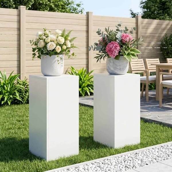 Stalak za biljke 2 pcs Bijela 30 x 30 x 60 cm Čelik - Bijela 2x (30 x 30 x 60 cm)