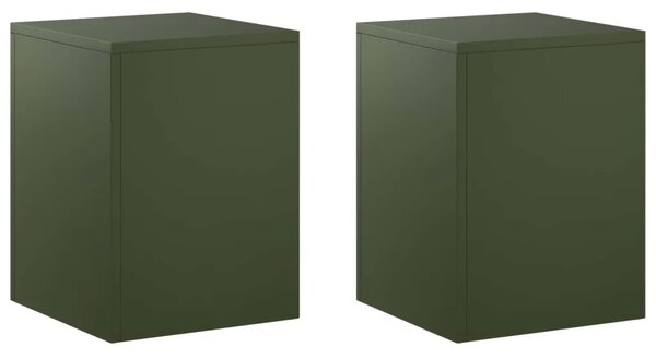 Stalak za biljke 2 pcs Maslinastozelena 30 x 30 x 40 cm Čelik - Maslinastozelena 2x (30 x 30 x 40 cm)
