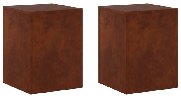 Stalak za biljke 2 pcs Rđa 30 x 30 x 40 cm Otporni čelik - Otporni čelik 2x (30 x 30 x 40 cm)
