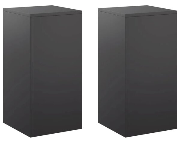 Stalak za biljke 2 pcs Crna 30 x 30 x 60 cm Čelik - Crna 2x (30 x 30 x 60 cm)