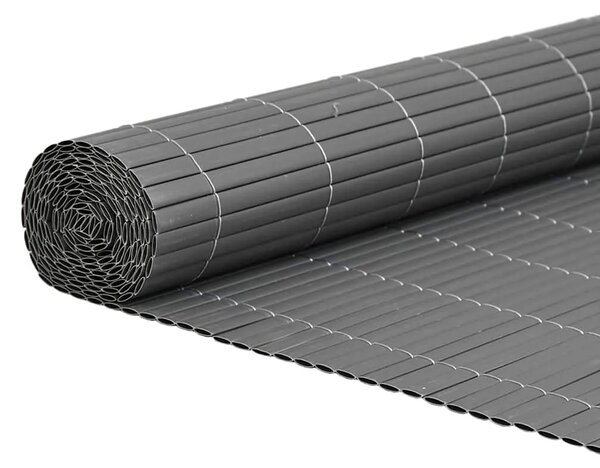 Vrtna ograda dvostrana siva 1 8x3 m PVC - Siva 180 x 300 cm