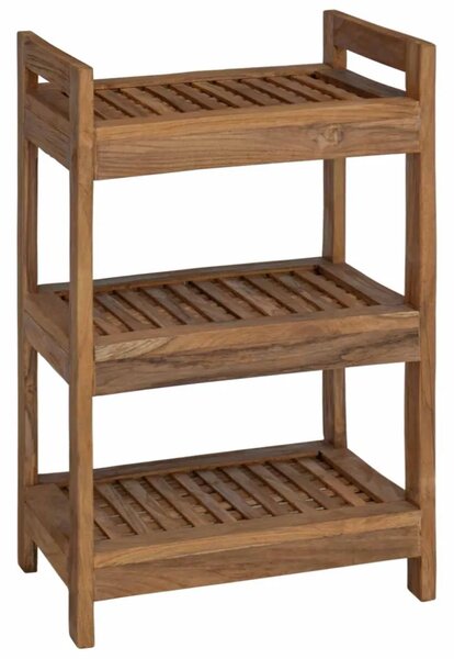 Polica za kupaonicu Prirodna 45 x 30 x 71 cm Čvrsto teak drvo - 3 police