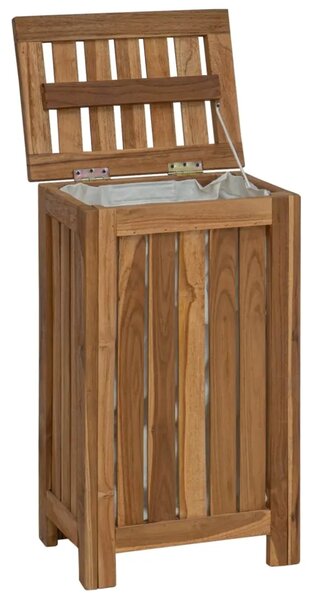 Košarica za rublje Prirodna Čvrsto teak drvo - 35 x 25 x 60 cm s platnenom torbom