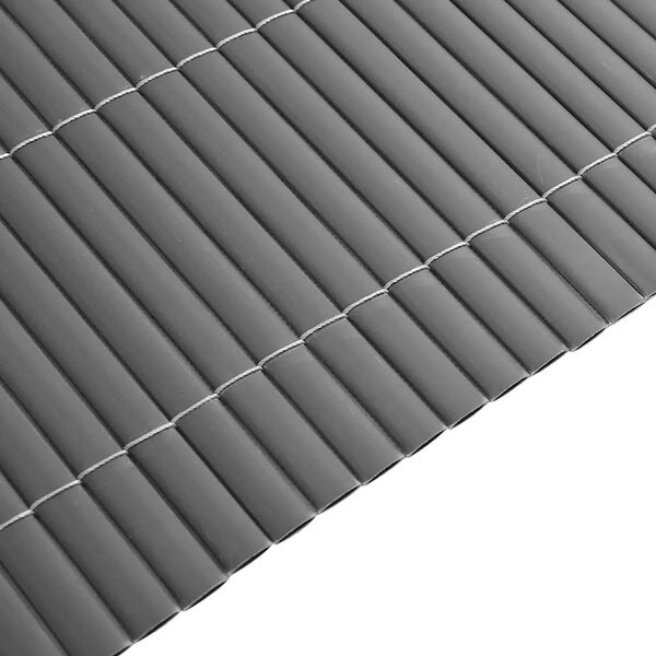 Vrtna ograda dvostrana siva 1 8x3 m PVC - Siva 180 x 300 cm