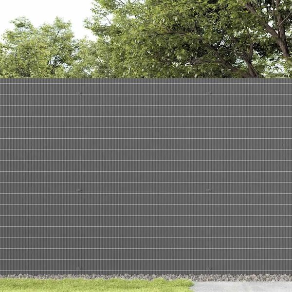 Vrtna ograda dvostrana siva 1 8x3 m PVC - Siva 180 x 300 cm