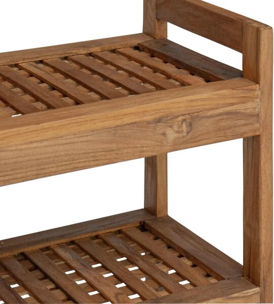Polica za kupaonicu Prirodna 45 x 30 x 71 cm Čvrsto teak drvo - 3 police