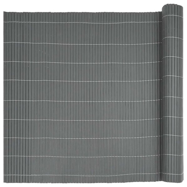 Vrtna ograda dvostrana siva 1 8x3 m PVC - Siva 180 x 300 cm