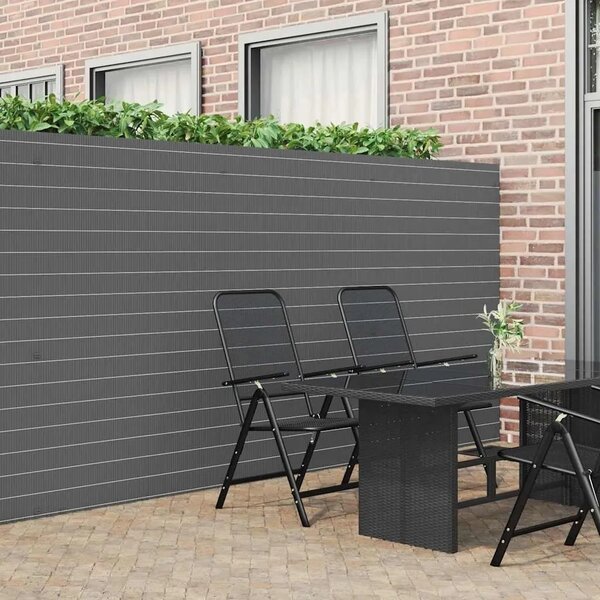 Vrtna ograda dvostrana siva 1 8x3 m PVC - Siva 180 x 300 cm