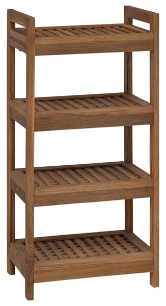 Polica za kupaonicu Prirodna 45 x 30 x 97 cm Čvrsto teak drvo - 4 police