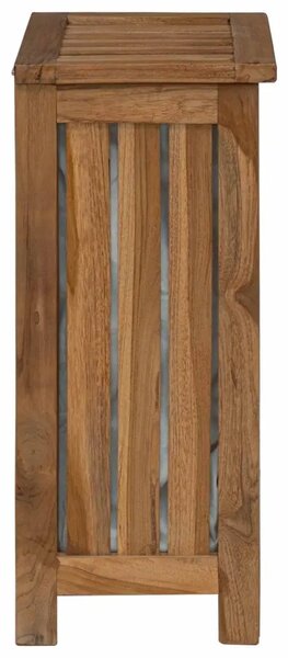 Košarica za rublje Prirodna Čvrsto teak drvo - 35 x 25 x 60 cm s platnenom torbom