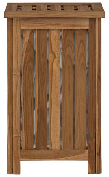 Košarica za rublje Prirodna Čvrsto teak drvo - 35 x 25 x 60 cm s platnenom torbom