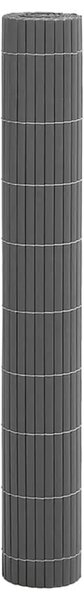 Vrtna ograda dvostrana siva 1 8x3 m PVC - Siva 180 x 300 cm