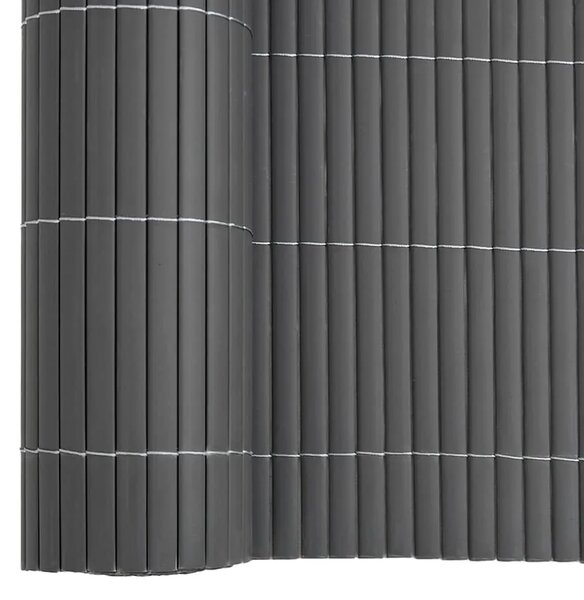 Vrtna ograda dvostrana siva 1 8x3 m PVC - Siva 180 x 300 cm