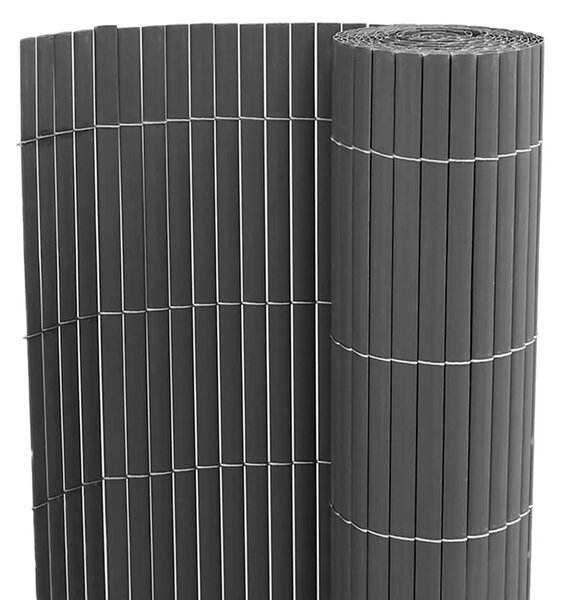 Vrtna ograda dvostrana siva 1 8x3 m PVC - Siva 180 x 300 cm