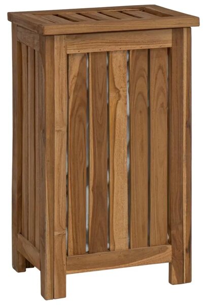 Košarica za rublje Prirodna Čvrsto teak drvo - 35 x 25 x 60 cm s platnenom torbom