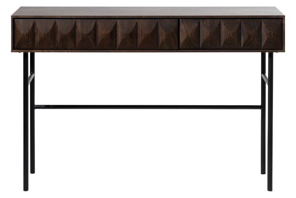 Tamno smeđi pomoćni stol s pločom stola u dekoru hrasta 39x117 cm Latina – Unique Furniture