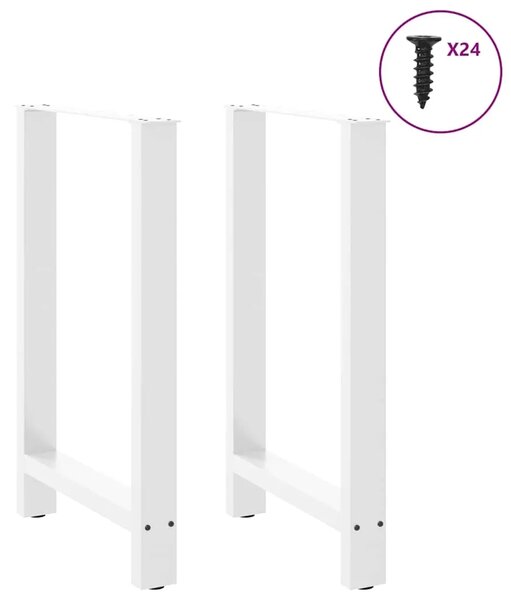 Noge za barski stol Bijele 2 kom 60 x (90-91) cm Čelik - Bijela 60 x (90-91) cm