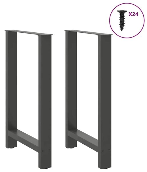 Noge za barski stol antracit boje 2 kom 60 x (90-91) cm čelik - Antracit 60 x (90-91) cm