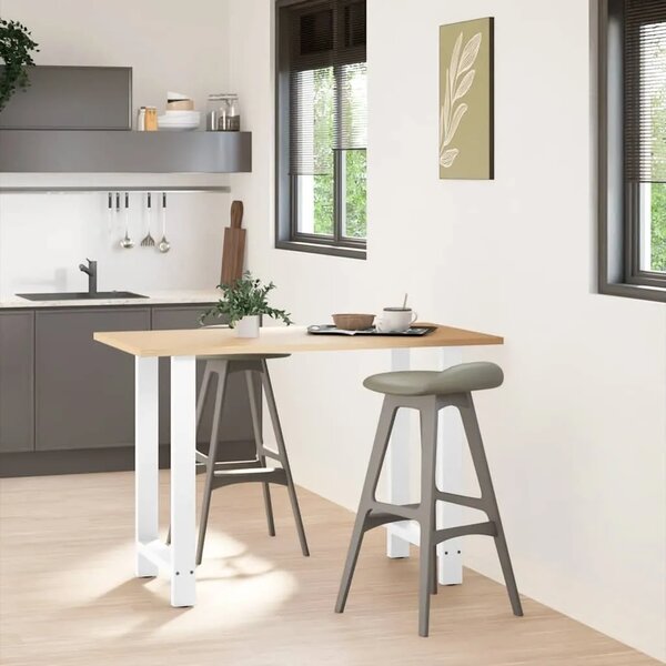 Noge za barski stol Bijele 2 kom 60 x (90-91) cm Čelik - Bijela 60 x (90-91) cm