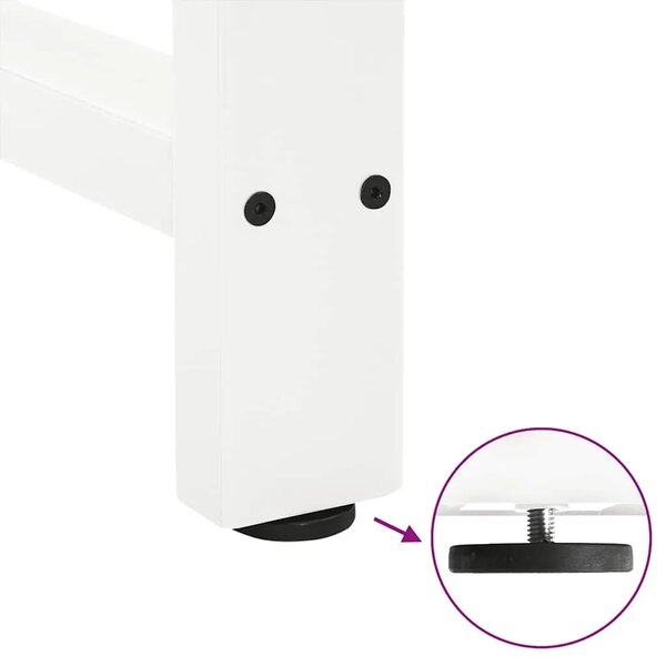 Noge za barski stol Bijele 2 kom 60 x (90-91) cm Čelik - Bijela 60 x (90-91) cm