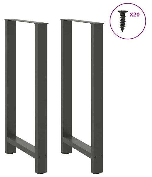 Noge za barski stol antracit boje 2 kom 60 x (110-111) cm čelik - Antracit 60 x (110-111) cm