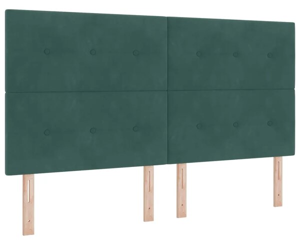 LED krevet za pohranu s madracem Tamnozelena 180 x 200 cm - Tamnozelena 180 x 200 cm Prošiveno gumbima