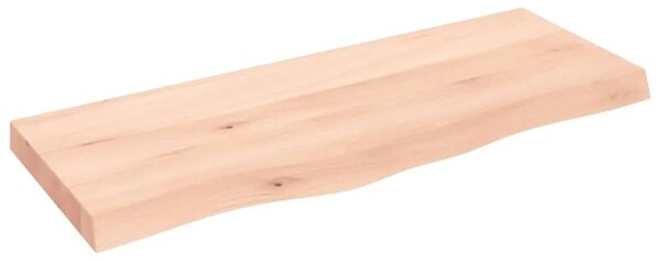 Zidna polica 100x40x(2-6) cm neobrađena masivna hrastovina - Prirodna 100 x 40 x 6 cm